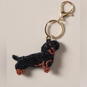 Beaded Dog Bag Charm dachshund New with tags keychain purse